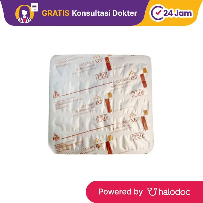 Gambar Glumin XR 750 mg 15 Kaplet - Diabetes - Halodoc dari Apotek Najeeb Farma Bekasi undefined Tokopedia