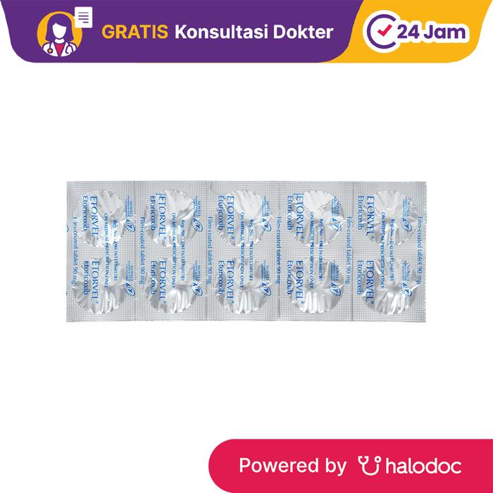 Gambar Etorvel 90 mg 10 Tablet - Obat Pereda Demam & Nyeri - Halodoc dari Apotek Cemerlang Kota Bandung undefined Tokopedia