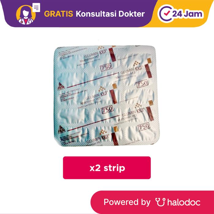Gambar Glumin XR 750 mg 2 Strip 30 Tablet - Diabetes - Halodoc dari Apotek Kosambi Jakarta Barat undefined Tokopedia
