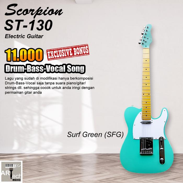 Gambar Scorpion ST 130 Deluxe Series / ST130 Gitar Elektrik ORIGINAL - Surf Green dari Artech Music undefined Tokopedia