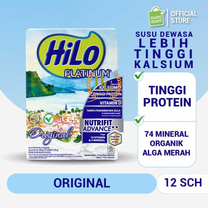 Gambar HiLo Platinum Original 360gr (12 Sch) - Susu Tinggi Kalsium Hilo Platinum Susu Bubuk Original 360 g dari Hyper Grosir undefined Tokopedia