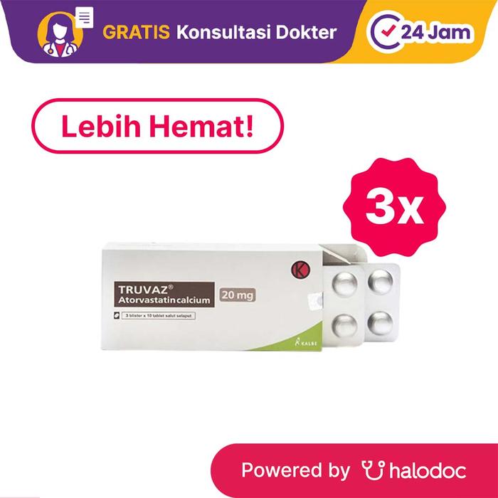 Gambar Truvaz 20 mg Box 30 Tablet - Obat Kolesterol - Halodoc dari Apotek Halomedika Kp Rambutan undefined Tokopedia