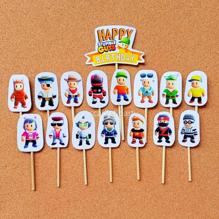 Gambar Topper Cake Stumble Guys Isi 16 Pcs Hiasan Kue Dekorasi Gambar Karton - TOPPER ISI 16 dari giartitujkk undefined Tokopedia
