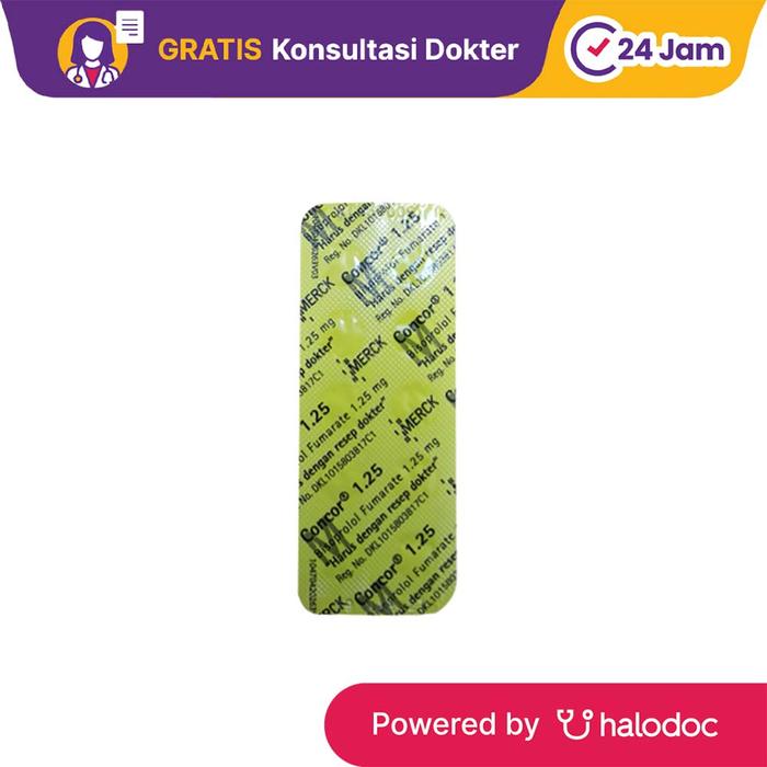 Gambar Concor 1.25 mg 10 Tablet - Hipertensi - Halodoc dari Apotek Halomedika Kelapa Gading undefined Tokopedia