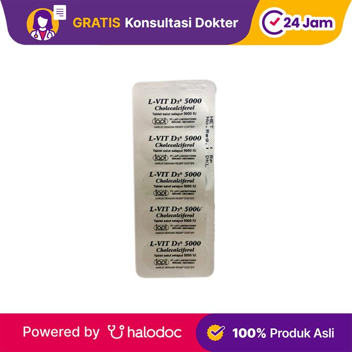 Gambar L-Vit D3 5000 10 Tablet - Vitamin D - Halodoc dari Apotek Halomedika Cicendo undefined Tokopedia