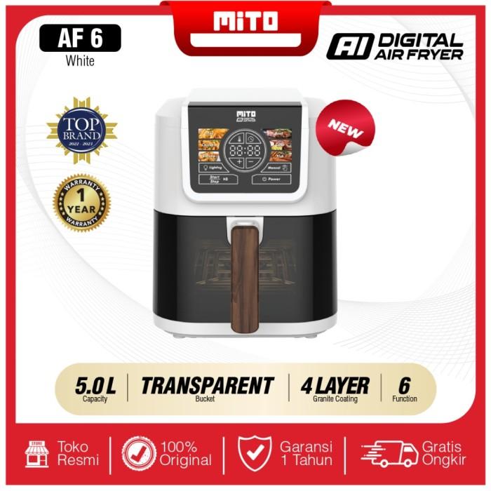 Gambar Mito Digital Air Fryer AF6 Kapasitas 5 Liter - Menggoreng Tanpa Minyak Air Fryer AF 6 Transparan - Hitam - Putih dari Media Elektronik Sesetan undefined Tokopedia