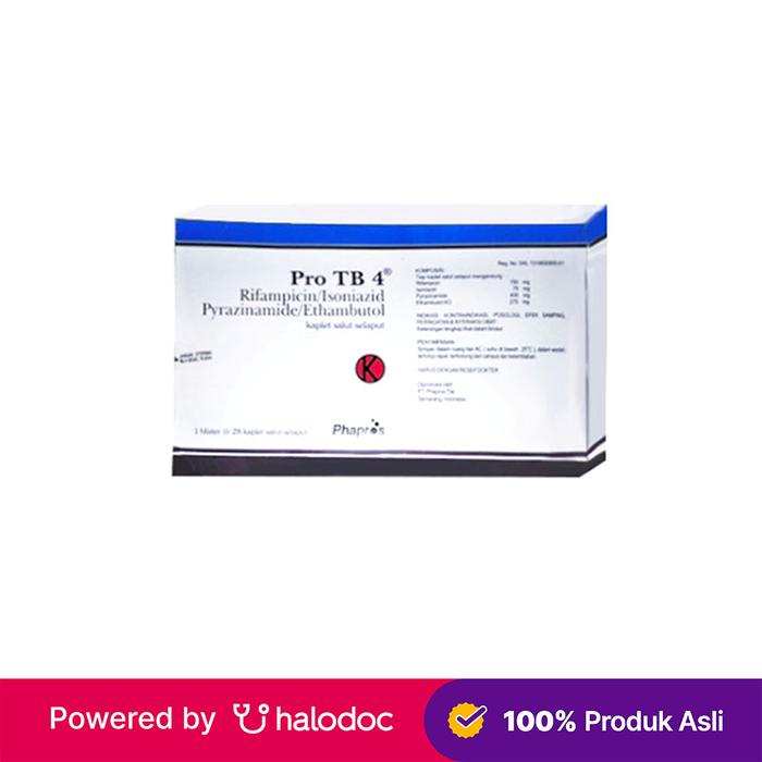 Gambar Pro TB4 28 Tablet - Antibiotik - Halodoc dari Apotek Halomedika Kp Rambutan undefined Tokopedia