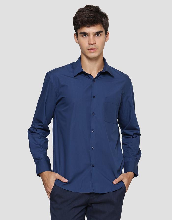 Gambar Cole Basic Solid Regular Kemeja Pria 121021804 - NAVY BLUE, S dari Matahari Official undefined Tokopedia