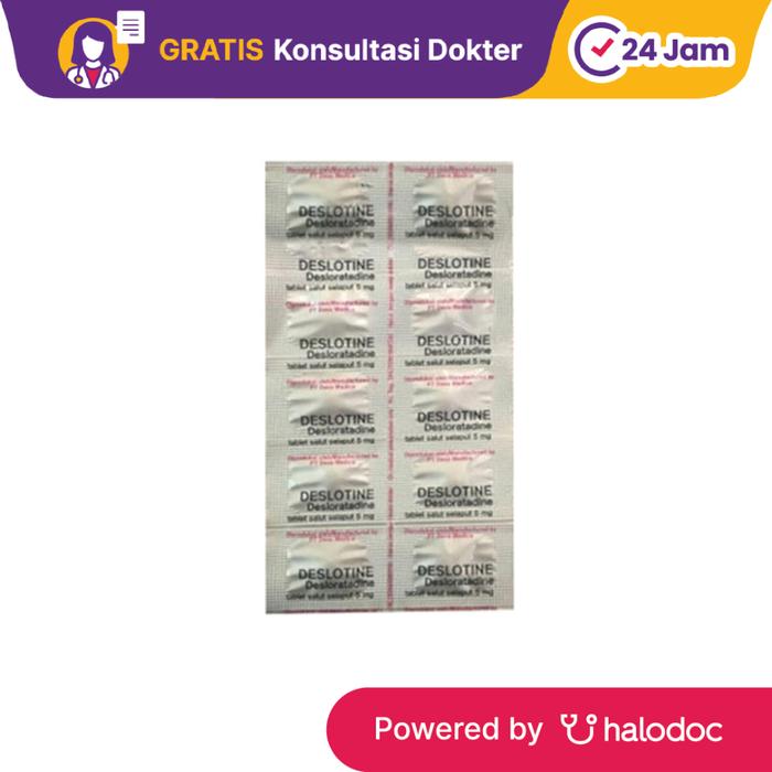 Gambar Deslotine 5 mg 10 Tablet - Obat Alergi - Halodoc dari Apotek Kosambi Jakarta Barat undefined Tokopedia