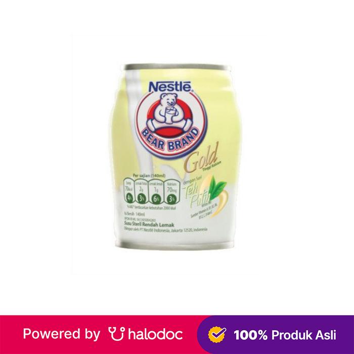 Gambar Bear Brand Gold Teh Putih 140ml - Susu Steril - Halodoc dari Apotek Sumber Waras Kota Malang undefined Tokopedia