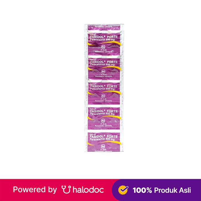Gambar Fasidol Forte 650 mg 10 Kaplet - Obat Pereda Demam & Nyeri - Halodoc dari Apotek Halomedika Cicendo undefined Tokopedia