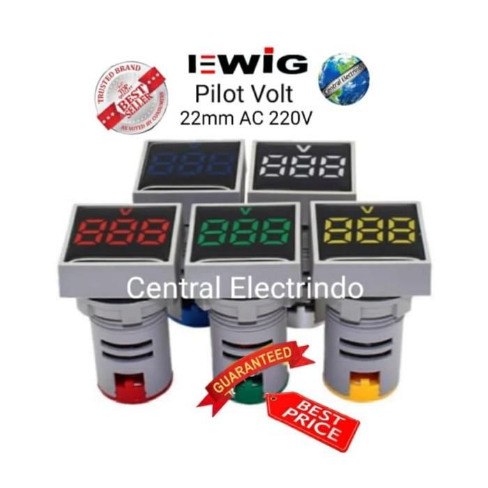 Gambar PILOT LAMP LED WITH VOLT INDICATOR EWIG KOTAK 22mm 220VAc. - Hijau muda dari Central Electrindo undefined Tokopedia