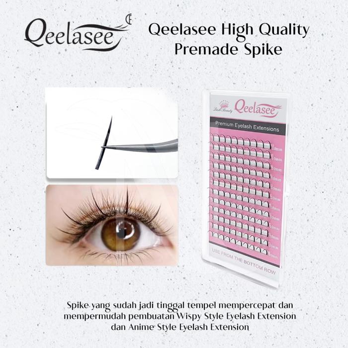 Gambar Qeelasee Premium Premade SPIKE Eyelash Extension for ANIME LASH / Wispy Style / KIM K (isi 120 pcs) - C 0,07, 14mm dari DistributorEyelashJKT undefined Tokopedia