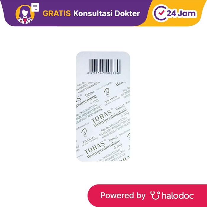 Gambar Toras 4 mg 10 Tablet - Anti Inflamasi - Halodoc dari Apotek Kosambi Jakarta Barat undefined Tokopedia