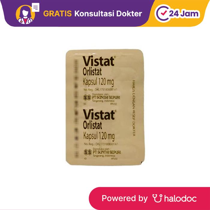 Gambar Vistat 120 mg 10 Kapsul - Obat Menurunkan Berat Badan - Halodoc dari Apotek Halomedika Kp Rambutan undefined Tokopedia