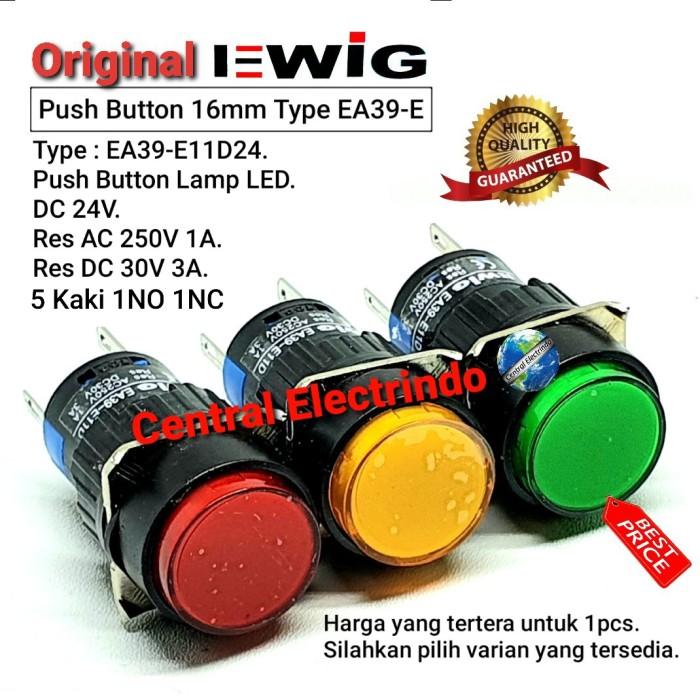 Gambar Push Button Lampu Return EWIG DC 24V EA39-E11D24 16mm 5 Kaki 1NO/1NC - Kuning dari Central Electrindo undefined Tokopedia
