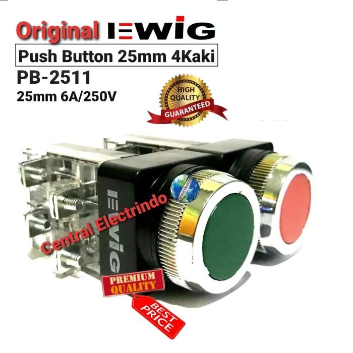 Gambar Push Button EWIG PB2511 25mm 4kaki Hijau/Merah. - Hijau dari Central Electrindo undefined Tokopedia