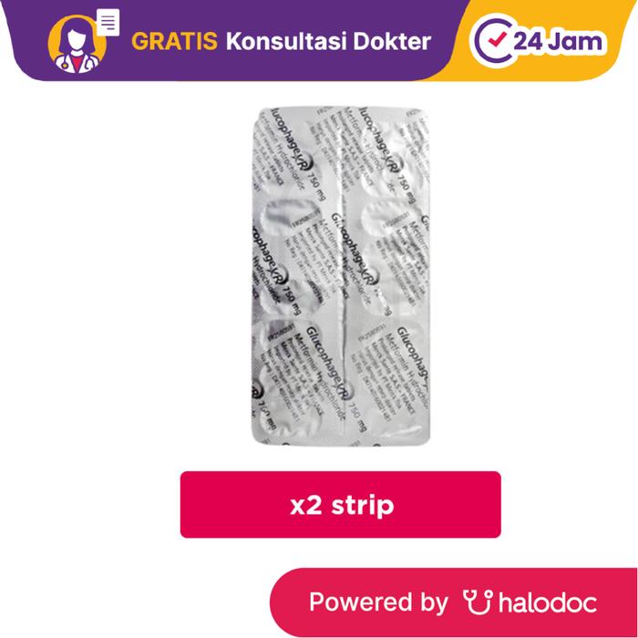 Gambar Glucophage XR 750 mg 2 Strip 30 Tablet - Diabetes - Halodoc dari Apotek Kosambi Jakarta Barat undefined Tokopedia
