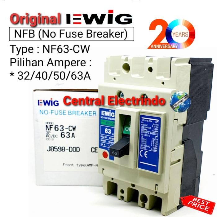 Gambar MCCB NFB 63CW 32A/40A/50A/63A EWIG (model MITSUBISHI). - 32A dari Central Electrindo undefined Tokopedia