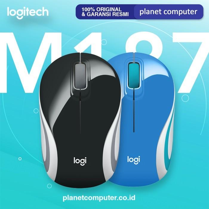 Gambar Mouse Wireless Mini Logitech M187 Original - Biru dari Planet Computer Store undefined Tokopedia