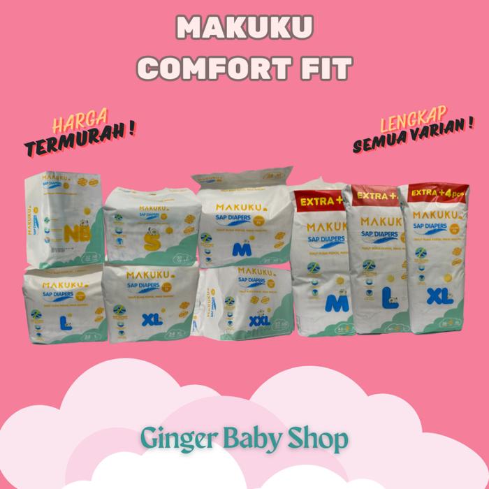 Gambar Makuku SAP Diapers Comfort Fit Tape & Pants Popok Sekali Pakai Celana Dan Perekat Pempers Anti Ruam Anti Gumpal Semua Variant Ukuran NB 32 S 30 M 28 L 26 XL 24 XXL 22 M 46 L 44 XL 42 - NB 32 Perekat dari shopbabyginger undefined Tokopedia