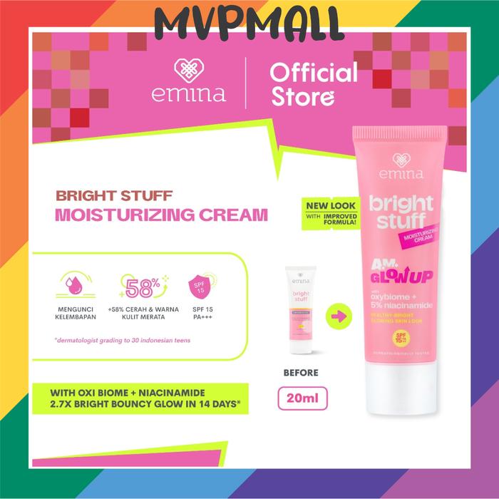 Gambar Emina Bright Stuff Moisturizing Cream 20 Ml Pelembab Wajah Mencerahkan dari Muhammad Ferdian store undefined Tokopedia