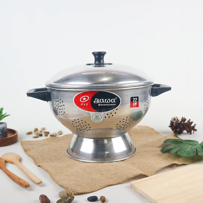 Gambar Maspion Wakul Tempat Nasi + Tutup Aluminium 22cm ORIGINAL - MN - Silver dari manolistore undefined Tokopedia