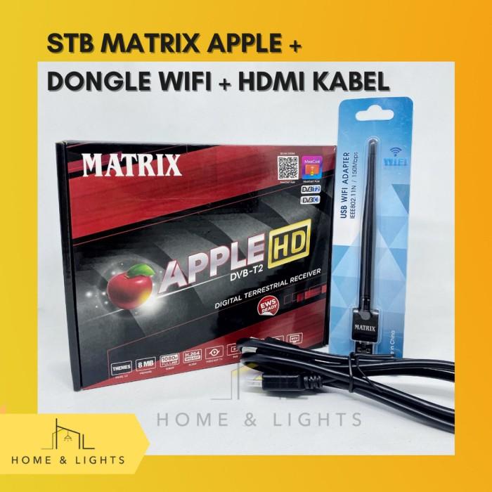 Gambar Set Top Box TV Digital Matrix Apple DVB T2 Full HD / Matrix Burger / TV Digital/ x tv tabung / STB DVB T2 - MERAH, +DONGLE+HDMI dari Home and Lights Store undefined Tokopedia