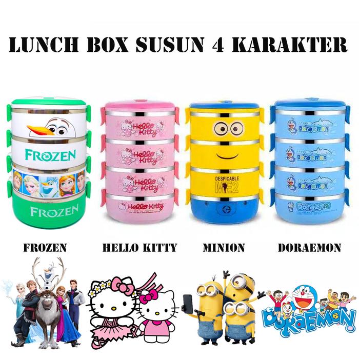 Gambar Lunch Box Susun 4 Karakter - MULTICOLOR dari manolistore undefined Tokopedia