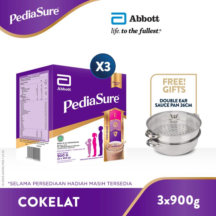 Gambar Pediasure Cokelat 900 G (1-10Th) - 3 Pcs - dari BABY PAY 2 undefined Tokopedia