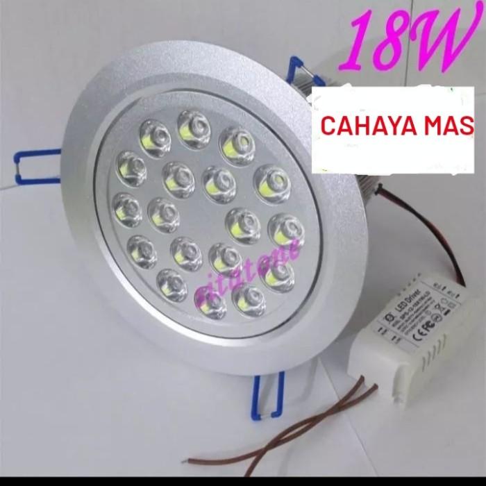 Gambar LAMPU DOWNLIGHT LED 18 MATA 18MATA 18 WATT 18 W 18WATT 18W SPOT SOROT - Putih, body silver dari Cahaya Mas Electrindo undefined Tokopedia