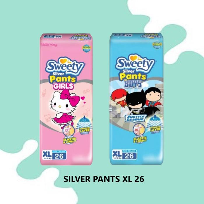 Gambar SWEETY POPOK SILVER COMFORT NB 20 / SILVER PANTS S 32 / M 30 / L 28 / BOYS GIRLS XL 26 dari tokohroti123 undefined Tokopedia