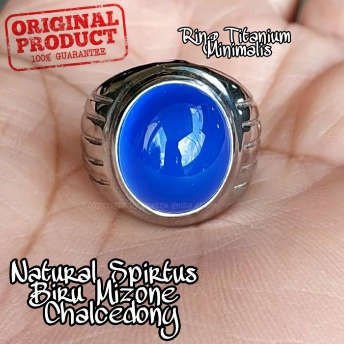 Gambar Cincin Batu Akik Permata Natural Spirtus Biru Mizone Chalcedony Minima dari asmxls undefined Tokopedia