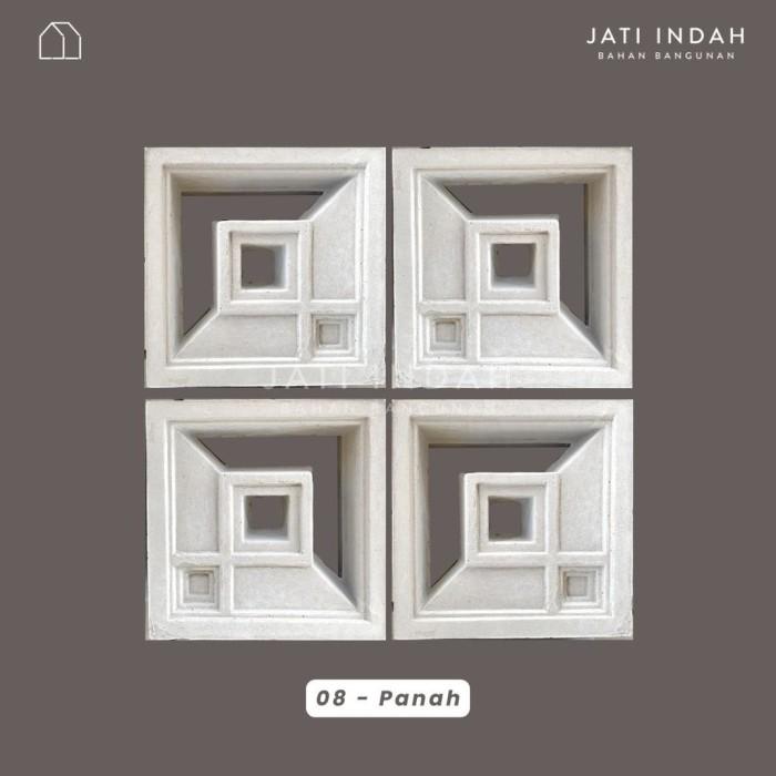 Gambar Roster 20x20 cm Beton Halus 2 Muka Berbagai Motif | Lubang Angin Estetik | Loster Rooster Cor - 08 - Panah dari Jati Indah Bahan Bangunan 2 undefined Tokopedia