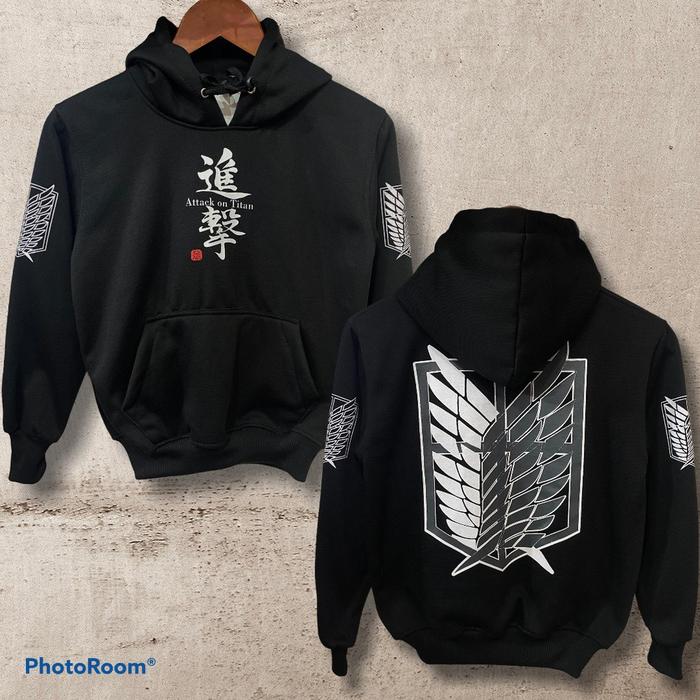 Jual JAKET SWEATER HOODIE ANIME ATTACK ON TITAN SNK/Jaket Anime