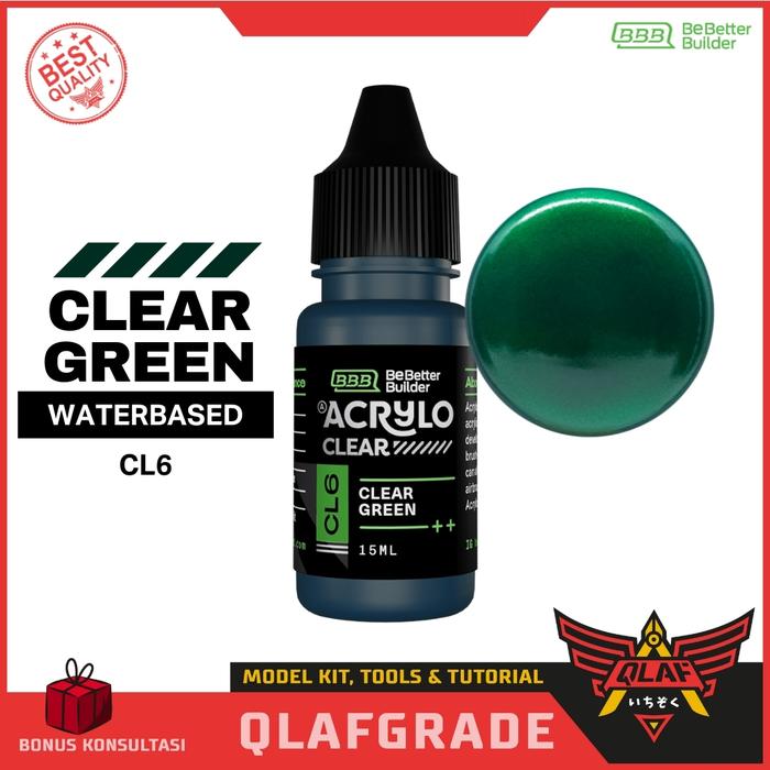 Gambar ACRYLO CLEAR GREEN CL6 cat gundam best hand brush airbrush model kit dari Wahkhilaf undefined Tokopedia
