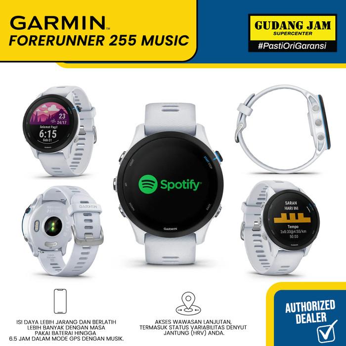 Gambar Garmin Forerunner 255 / FR 255 Music - Garansi Resmi TAM 2 Tahun - White Stone dari Gudang Jam Official undefined Tokopedia