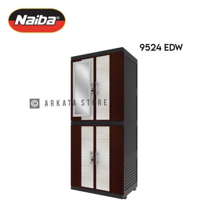 Gambar (KARGO) Naiba 9524 / 9504 - Lemari Pakaian Plastik Naiba FIT Jumbo Kaca MIROR + Kunci FULL RAK / Cabinet Jumbo Naiba Kaca / Rak Baju Plastik / Lemari Pakaian dewasa / Lemari Pakaian Naiba FIT EBONY - EDW (9524) dari ARKATA STORE undefined Tokopedia