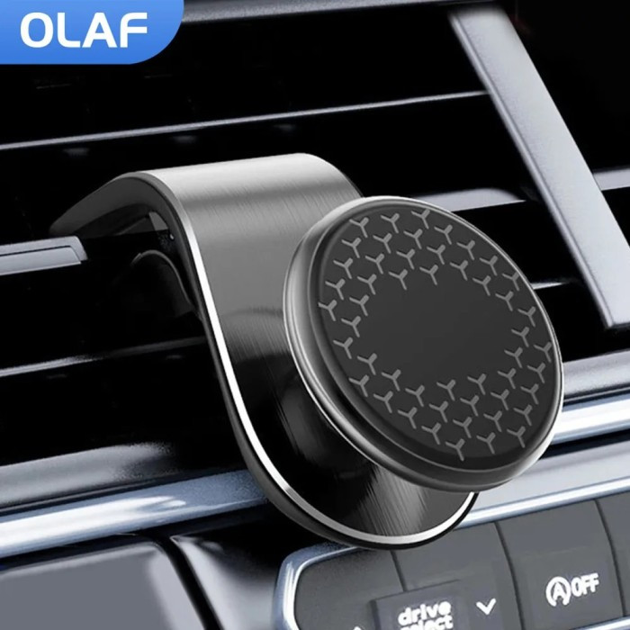 Gambar Car Holder OLAF Smartphone Bracket Air Vent Mobil Magnetic Mount Magnet Kuat Kompatibilitas Luas - Black dari Alfira Store undefined Tokopedia