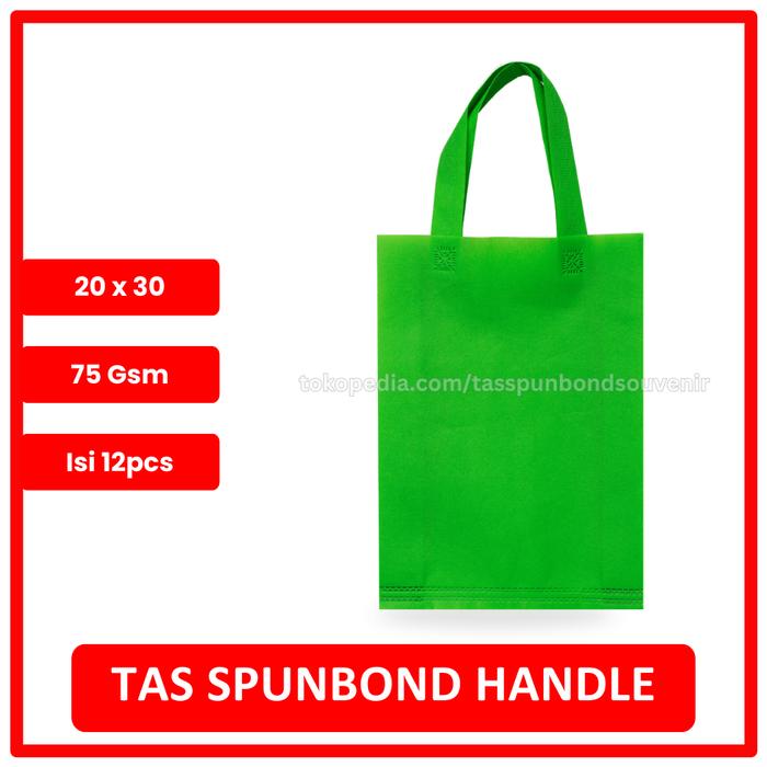 Gambar Tas Souvenir Spunbond Handle ukuran 20x30 - Hijau Muda - Harga Satuan dari Tas Spunbond Souvenir Polos undefined Tokopedia