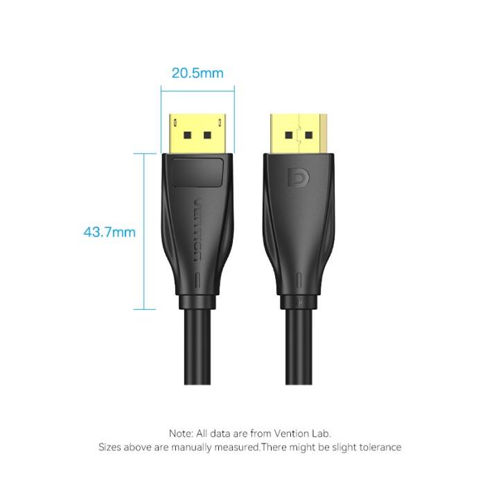 Gambar Vention Kabel Display Port High-Performance 8K DP 1.4 Cable UHD HDR 1080P - HCD - black, 3m dari Vention Mobile & Comp Kota Administrasi Jakarta Utara Tokopedia