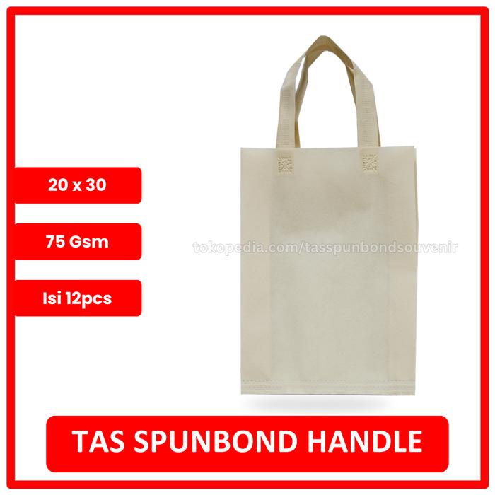 Gambar Goodie Bag Spunbond Handle 20x30 Cream Satuan / Tas Spunbond Polos dari Tas Spunbond Souvenir Polos undefined Tokopedia