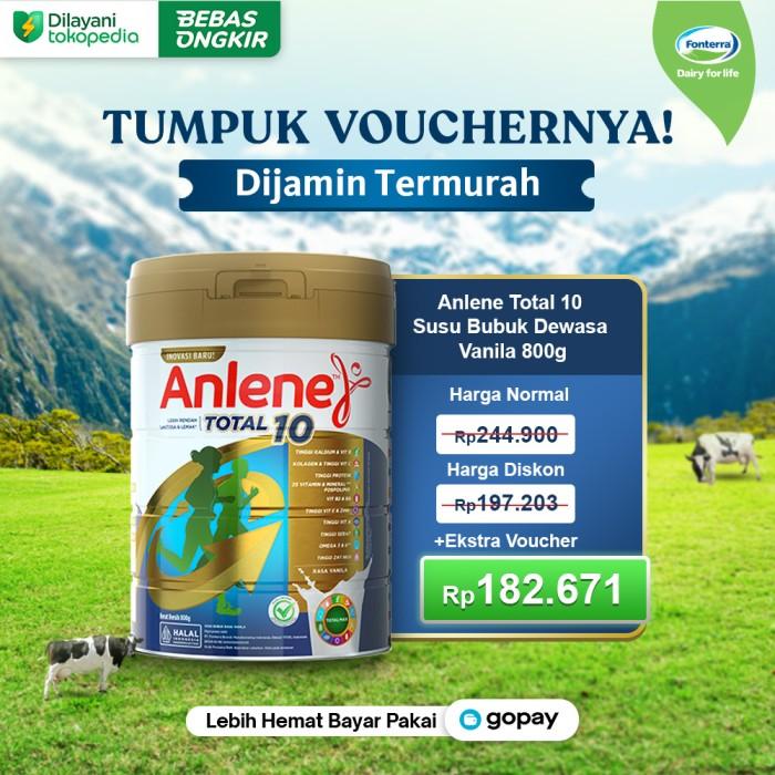 Gambar Anlene Total 10 Susu Bubuk Dewasa Vanila 3X800G - 10 Manfaat Esensial Asli 100% dari rempahcianjur undefined Tokopedia