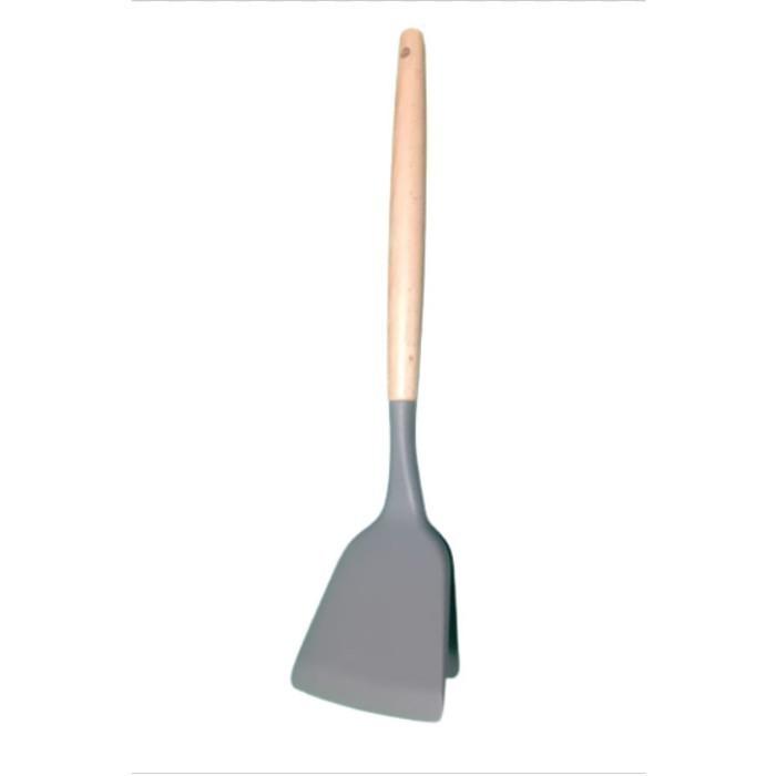 Gambar Spatula Silicone Utensil Gagang Kayu Tahan Panas - ABU dari CS Shop88 undefined Tokopedia