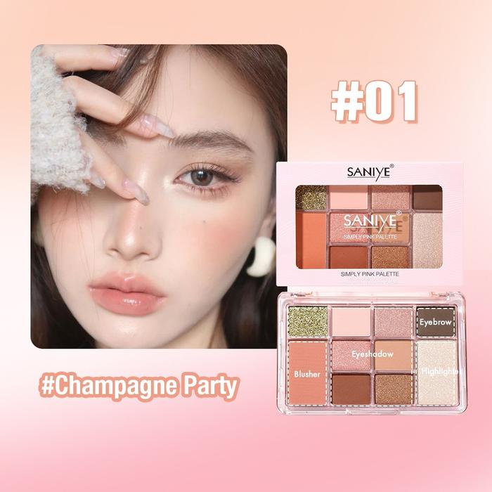 Gambar SANIYE【BPOM】10 Colors Eyeshadow Palette 4 IN 1 Multi Fungsi Eyeshadow Contour Blusher Highlight E225 - #1 dari Kathlee Beauty undefined Tokopedia