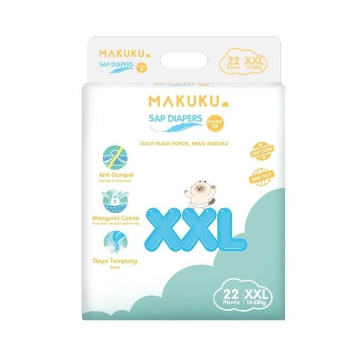 Gambar MAKUKU DIAPERS COMFORT FIT BIG PACK PANTS SAP POPOK CELANA BAYI BABY NB32 S30 M28 L26 XL24 XXL22 SOFT CLOUD DIAPER DRY EXTRA SERAP AIR GROSIR BANDUNG SEKALI PAKAI IBU BAYI ANAK PREMIUM S M L XL XXL NB NEWBORN 32 30 28 26 24 22 TAPE PEREKAT SLIM - XXL22 FIT dari Gemaz-store undefined Tokopedia