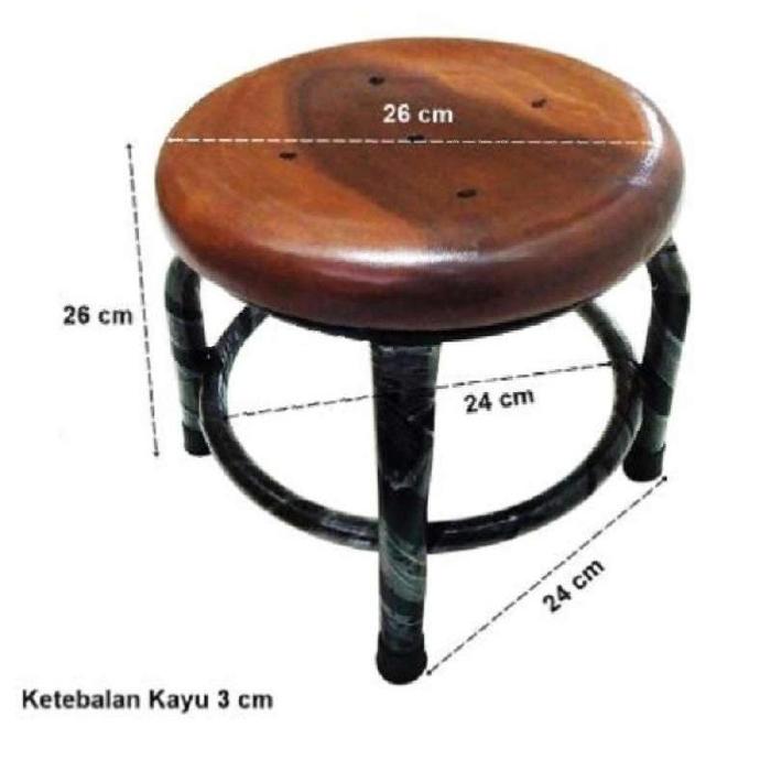 Gambar Kursi Kayu Besi 30cm Pendek - cokelat dari manolistore Kota Surabaya Tokopedia