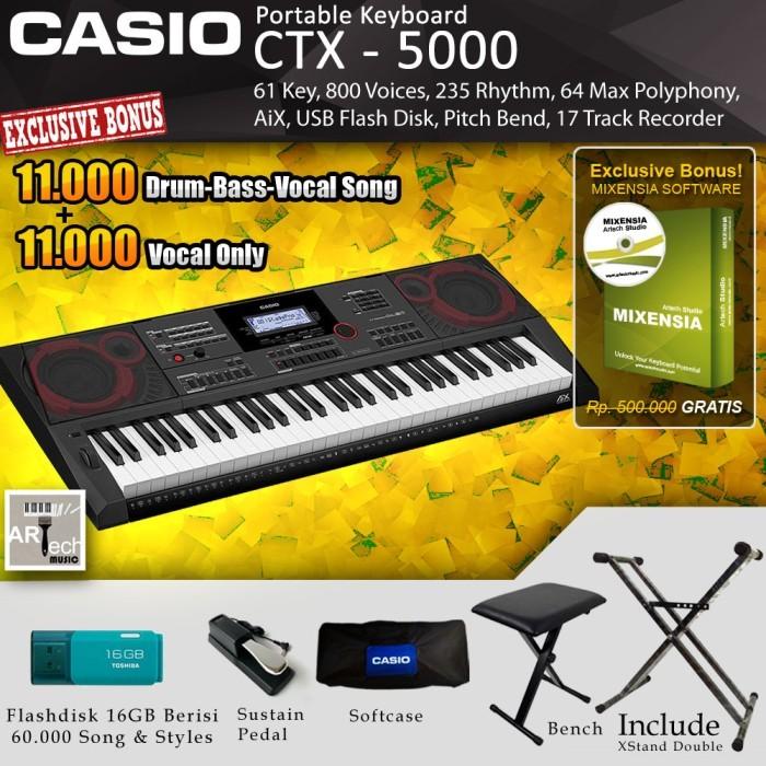 Gambar Keyboard Casio CTX-5000 + Stand / CT-X5000 / CTX5000 (diatas psr e463) - Keyboard-Bench dari Artech Indonesia undefined Tokopedia