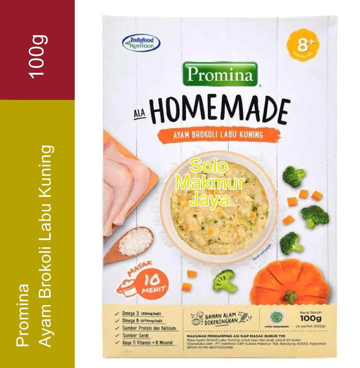 Gambar PROMINA 8+ Homemade Bubur Ayam Brokoli Labu Kuning Box - 100gr Bubur Bayi dari Solo Makmur Jaya undefined Tokopedia