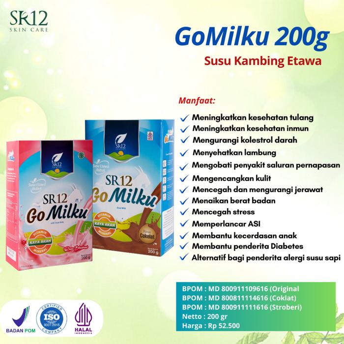 Gambar Susu Kambing SR12 u 200gr Go Milku Susu Bubuk Etawa Halal dari Ananda Milk undefined Tokopedia